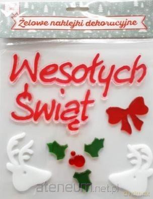 Żelowe naklejki dekoracyjne - Wesołych Świąt