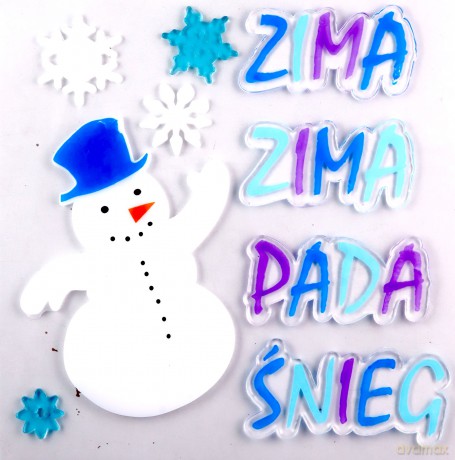 Żelowe naklejki dekoracyjne - Zima, zima