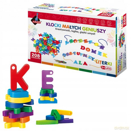 Klocki małych geniuszy - Literki 208 el. [KLOCKI]