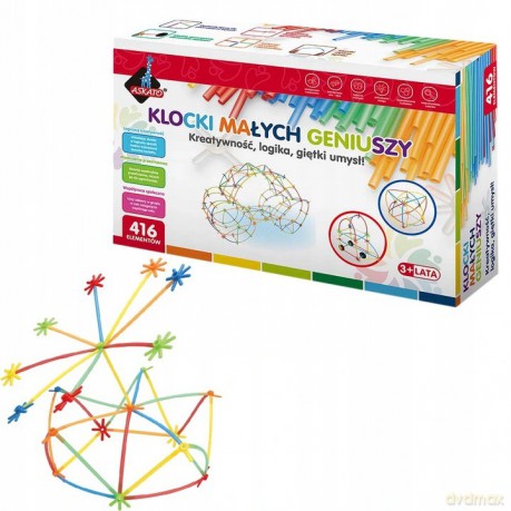 Klocki małych geniuszy - Słomki midi 416 el. [KLOCKI]
