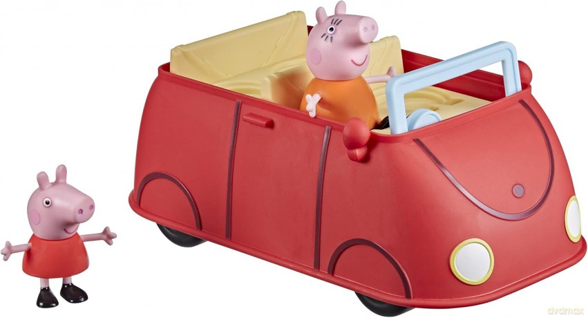 Zestaw figurek Świnka Peppa Rodzinne czerwone auto [FIGURKA]