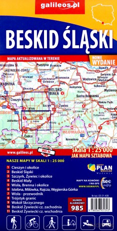 Beskid Śląski 2022 - mapa papierowa 1:25 000