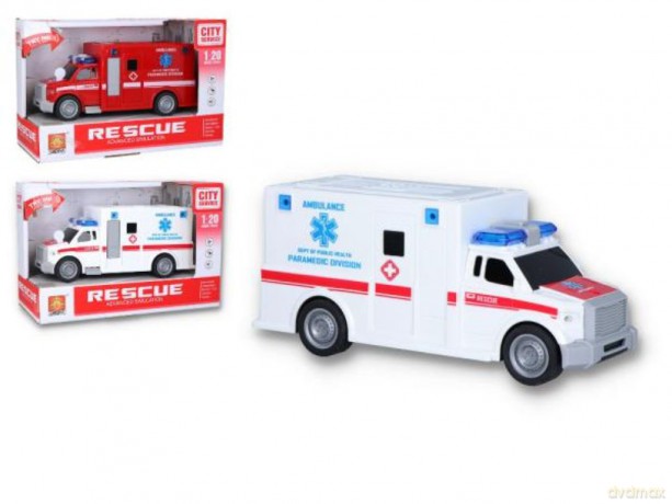 Auto ambulans światło, dźwięk