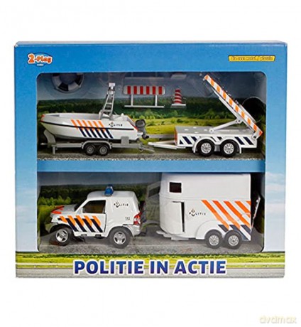 Auto Policja z przyczepami 25 cm światło