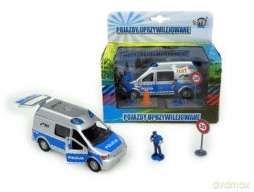 Auto Van Policja 14 cm z figurkami i akcesoriami HKG