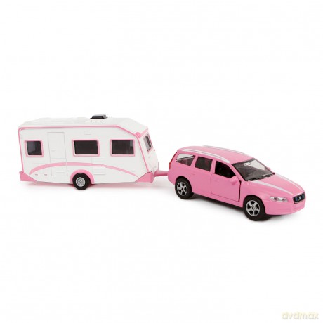 Auto Volvo V70 z przyczepą campingową 30 cm