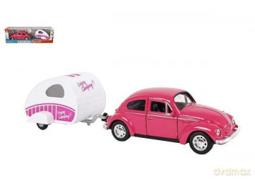 Auto VW Garbus z przyczepką 21 cm