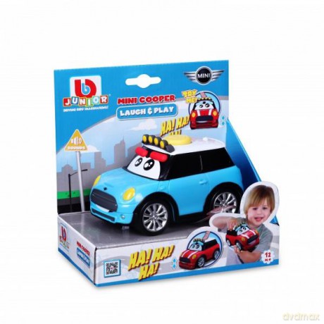 Bburago junior 81205 Mini Cooper śmiejące się autko, niebieskie