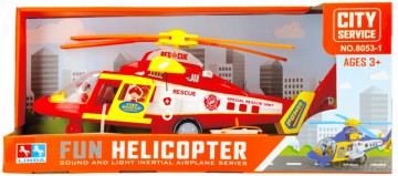 Helikopter ratunkowy na baterie światło i dźwięk + akcesoria