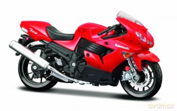 MAISTO 39300-943 Motor Kawasaki Ninja ZX-14R czerwony 1:18 z podstawką