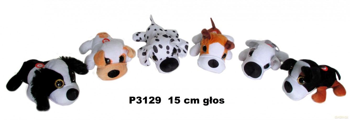 Maskotka Pies z głosem 15 cm 6 wzorów