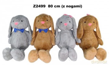 Maskotka zając 2 kolory 2 wzory 80 cm