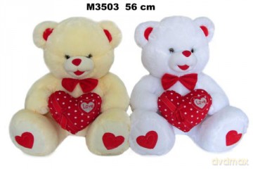 Miś 55 cm 2 kolory z sercem