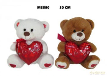 Miś z sercem 30 cm 2 kolory