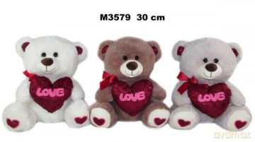 Miś z sercem 30 cm 3 kolory