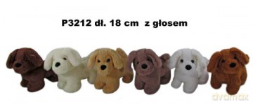 Pies z głosem 6 kolorów 18 cm