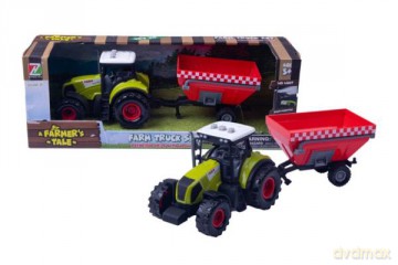 Traktor z maszyną w pudełku