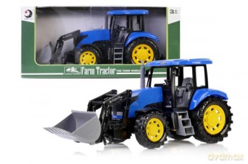 Traktor z podnośnikiem 43 cm niebieski