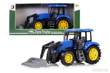 Traktor z podnośnikiem 43 cm niebieski