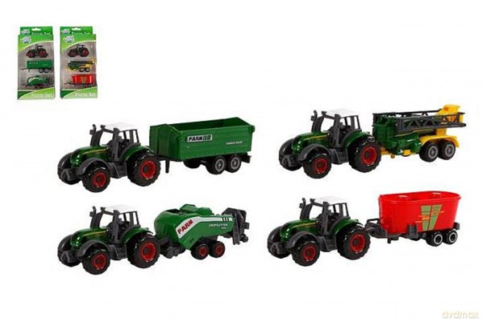 Traktor z przyczepami 16 cm 2 wzory