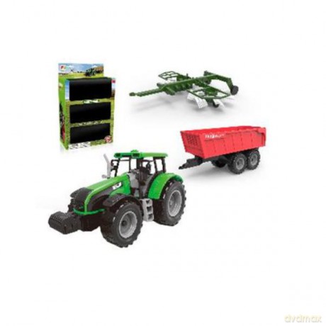 Traktor z przyczepami w pudełku