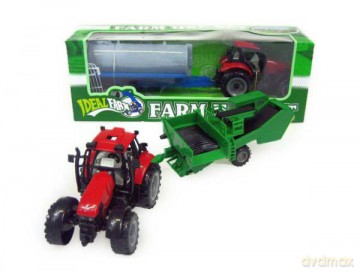 Traktor z przyczepą 34 cm w pudełku
