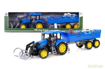 Traktor z przyczepą 79 cm niebieski
