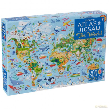 Atlas + Puzzle 300 The World [KSIĄŻKA]