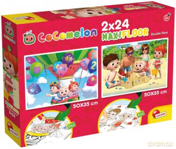 Cocomelon Puzzle dwustronne podłogowe 2x24 Bądź uprzejmy dla wszystkich