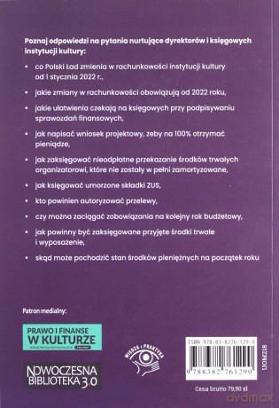 Polityka rachunkowości w instytucjach kultury 2022 - Trzpioła Katarzyna, Marchel Paweł [KSIĄŻKA]
