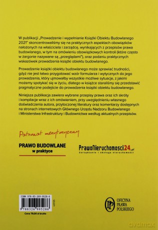 Prowadzenie i wypełnianie Książki Obiektu Budowlanego 2021 - Michał Substyk [KSIĄŻKA]