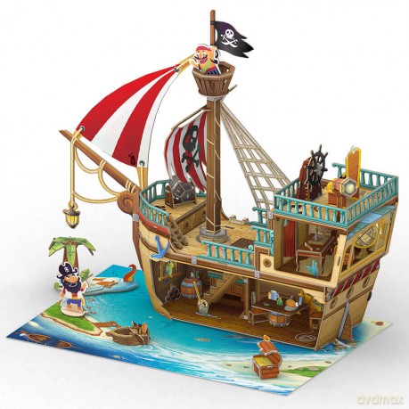 Puzzle 3D Piracki statek skarbów
