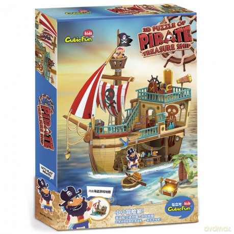 Puzzle 3D Piracki statek skarbów
