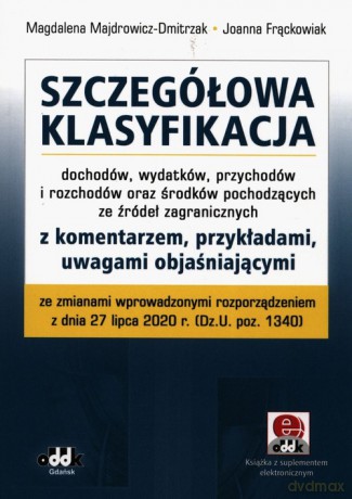 Szczegółowa klasyfikacja dochodów wydatków przychodów i rozchodów oraz środków pochodzących ze źródeł zagranicznych - Magdalena Majdrowicz-Dmitrzak, Joanna Frąckowiak [KSIĄŻKA]