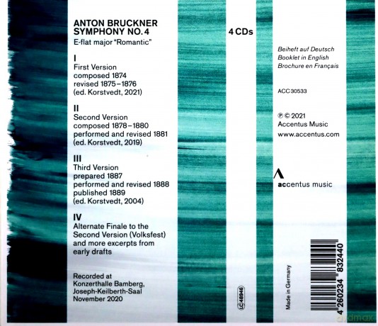 Bamberg Symphony & Hrusa: Anton Bruckner: Symphony No. 4 In E-Flat Major / Romantic - The Three Versions [4CD]