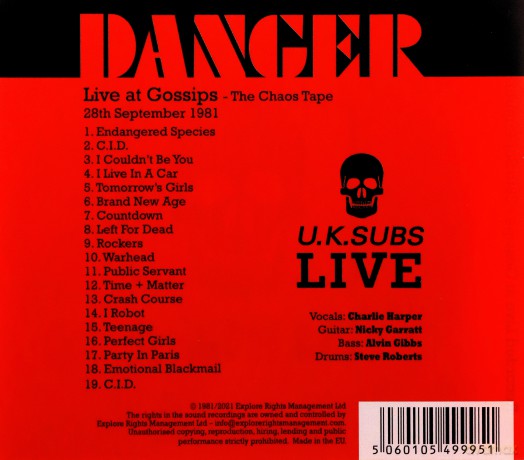 Uk Subs: Danger: The Chaos Tapes [CD]