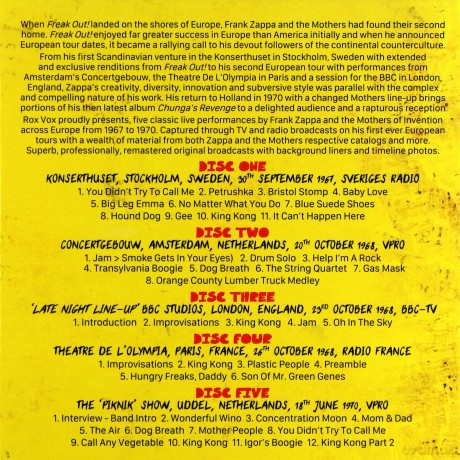 Frank Zappa: Live In Europe 1967 To 1970 [5CD]