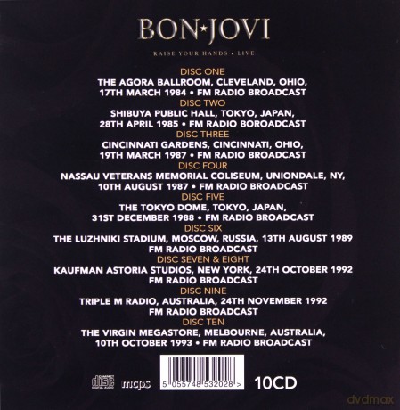 Bon Jovi: Raise Your Hands Live [10CD]