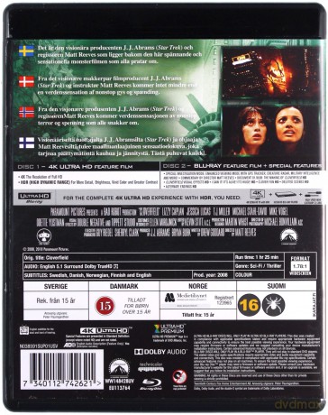 Cloverfield (Projekt: Monster) [Blu-Ray 4K]+[Blu-Ray]