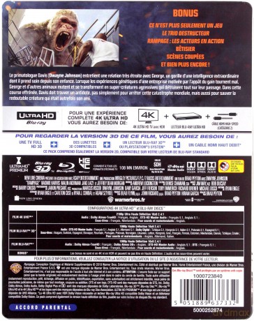 Rampage (Rampage: Dzika furia) (steelbook) [Blu-Ray 4K]+[Blu-Ray 3D]+[Blu-Ray]