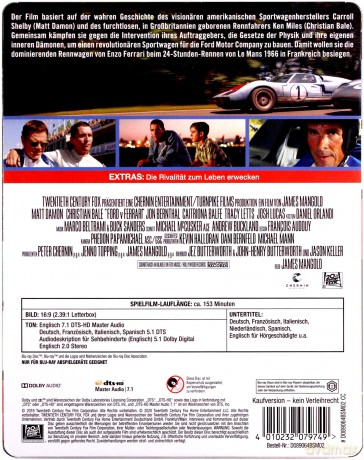 Ford v Ferrari (Le Mans '66) (steelbook) [Blu-Ray]