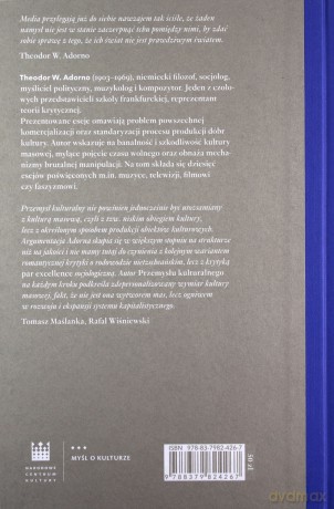 Przemysł kulturalny. Wybrane eseje o kulturze masowej - Theodor W. Adorno [KSIĄŻKA]