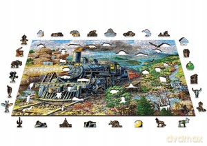 Drewniane Puzzle z figurkami - Kolej żelazna XL 750 el. [PUZZLE]