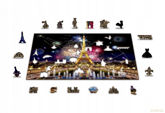 Drewniane Puzzle z figurkami - Paryż nocą rozm. M, 150 el. [PUZZLE]
