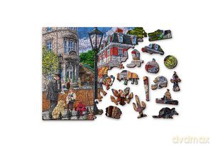 Drewniane puzzle z figurkami. Main street M [PUZZLE]