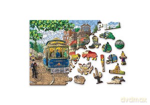 Drewniane puzzle z figurkami. Victorian street M [PUZZLE]