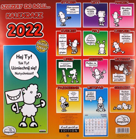 Kalendarz 2022 ścienny Classic Sheep Szczery [KALENDARZ]