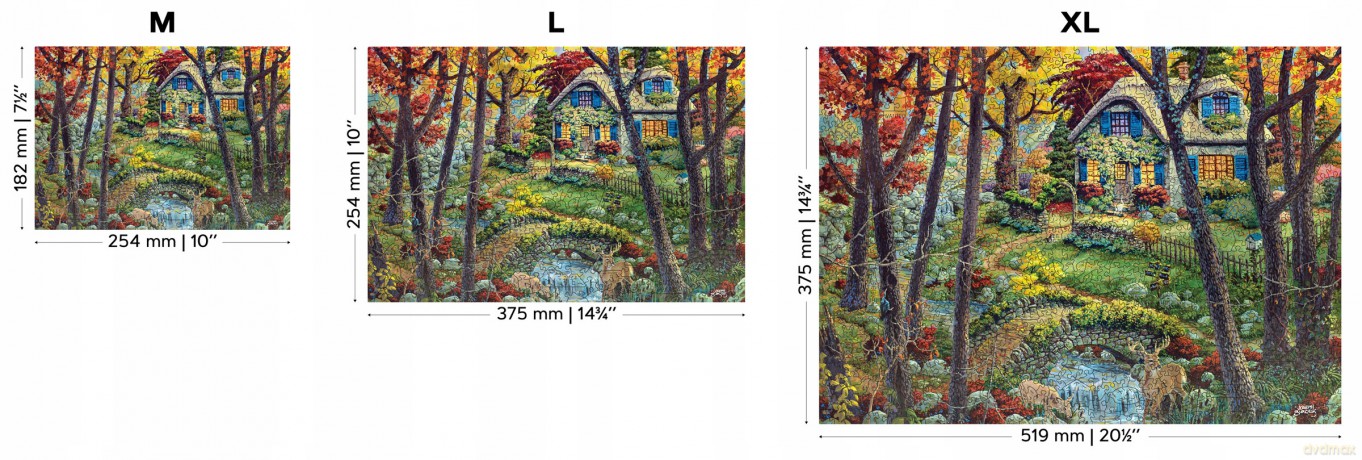 Puzzle drewniane 3D Domek w lesie A cottage in the woods L [PUZZLE]