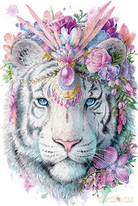 Puzzle drewniane z figurkami dwustronne. Mystic tiger L [PUZZLE]