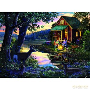 Puzzle drewniane. Evening at the Lakehouse 750 XL [PUZZLE]